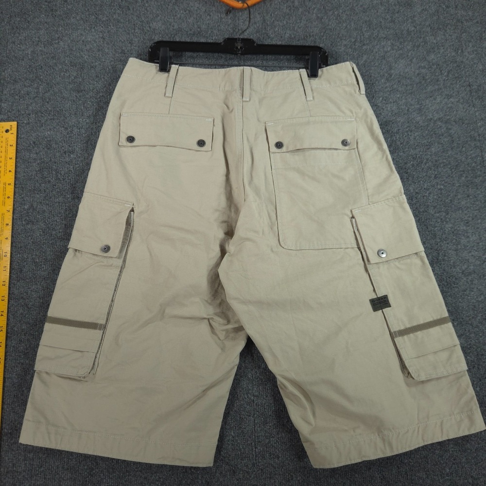 G Star Raw Bam Cargo Shorts Mens 34 Beige Utility Tactical Military Ripstop - Picture 10 of 13